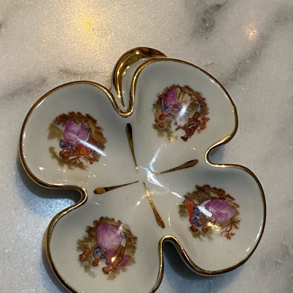 Limoges France 4 leaf clover trinket dish - Picture 6 of 9